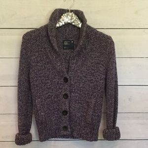 American Eagle Outfitters purple gray cardigan L